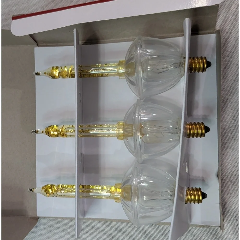 Celebrations Replacement Gold Bubble Bulbs 3 Count Clear C7 New Vintage Style